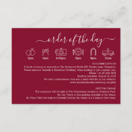 Wedding Formal Burgundy Details Order Of The Day Tilläggskort