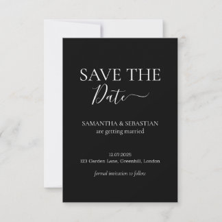 Wedding Formal Save the Date Black Spara Datumet