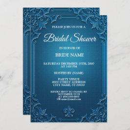 Wedding Geometric Teal Turquoise Bridal Shower Inbjudningar
