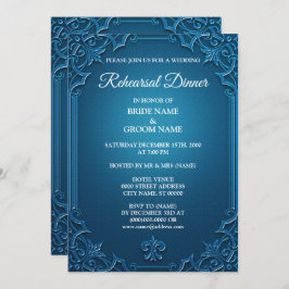 Wedding Geometric Teal Turquoise Rehearsal Dinner Inbjudningar