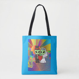 Wedding Gift Alien Bride and Groom Psychedelic  Tygkasse