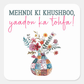 wedding gift bag fyrkantigt klistermärke