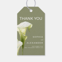 Wedding Gift Tags "Delicate Calla Lilies" Presentetikett