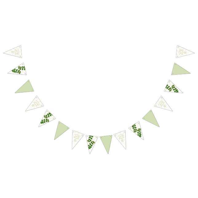 Wedding Green Chic Date Bunting Flags Vimplar (Alla)