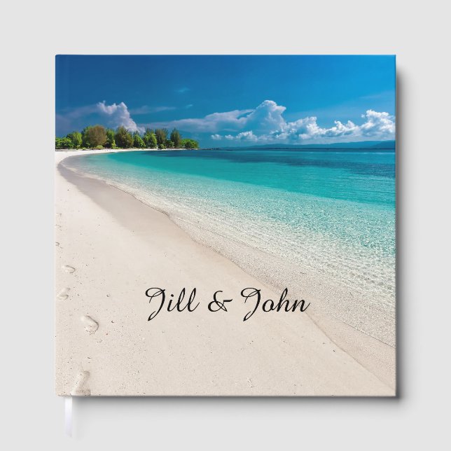 Wedding Guest Book Beach Custom Keepsake Gästböcker (Framsida)