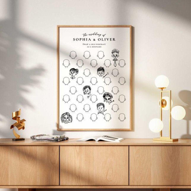 Wedding Guest Book Draw Your Face Poster (Skapare uppladdad)