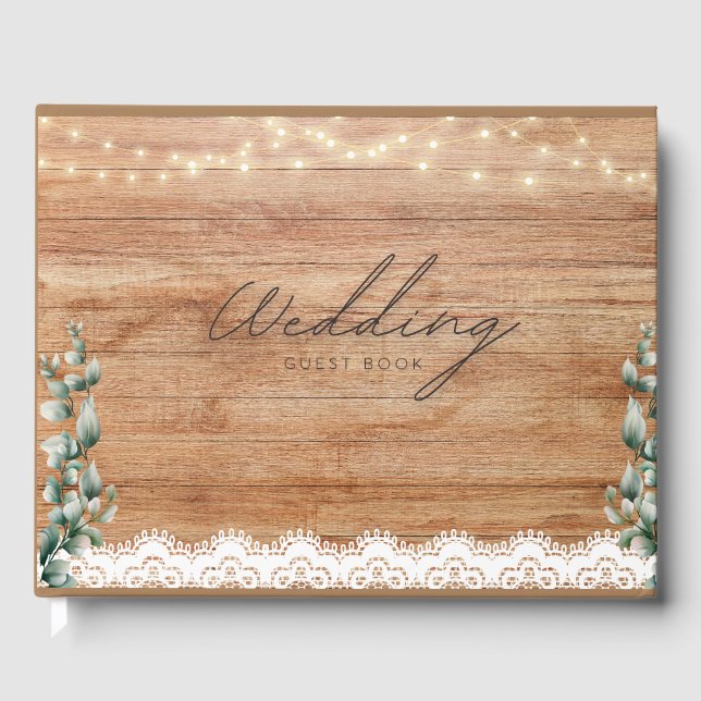 Wedding Guest book Rustic Theme Gästböcker (Framsida)