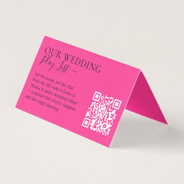 Wedding Hot Pink Fuchsia QR Code Playlist Kort