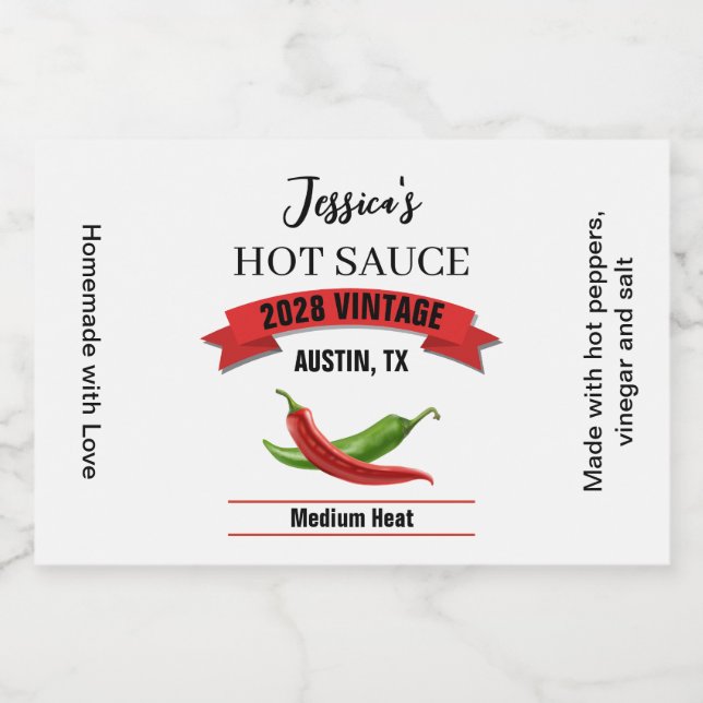 Wedding Hot Sauce Etikett HS039rt (Enkel etikett)