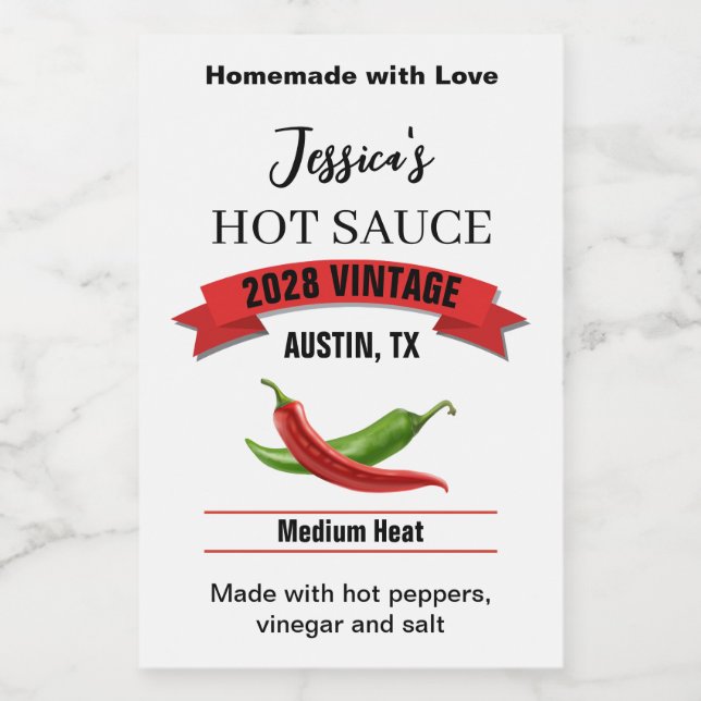 Wedding Hot Sauce Etikett HS039tr (Enkel etikett)