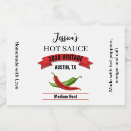 Wedding Hot Sauce Label HS039rt Spritflaskor Etikett