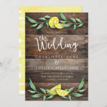 WEDDING-INBJUDANDE | Rustic Wood Lemon Watercolor