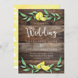 WEDDING-INBJUDANDE | Rustic Wood Lemon Watercolor Inbjudningar