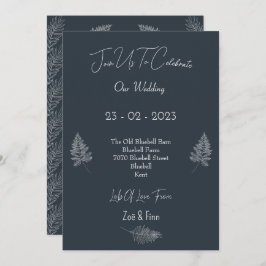 Wedding Invitation (12,7x17,8cm) - Blue And White Inbjudningar