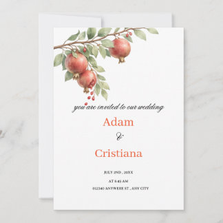 Wedding Invitation Blooming with Pomegranates  Inbjudningar