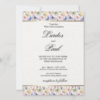  Wedding invitation  Border Butterfly Inbjudningar