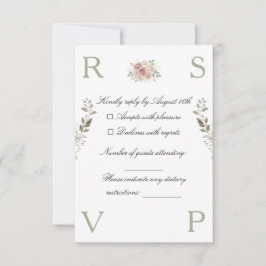 Wedding invitation card decorated with flowers OSA kort