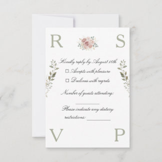 Wedding invitation card decorated with flowers OSA kort