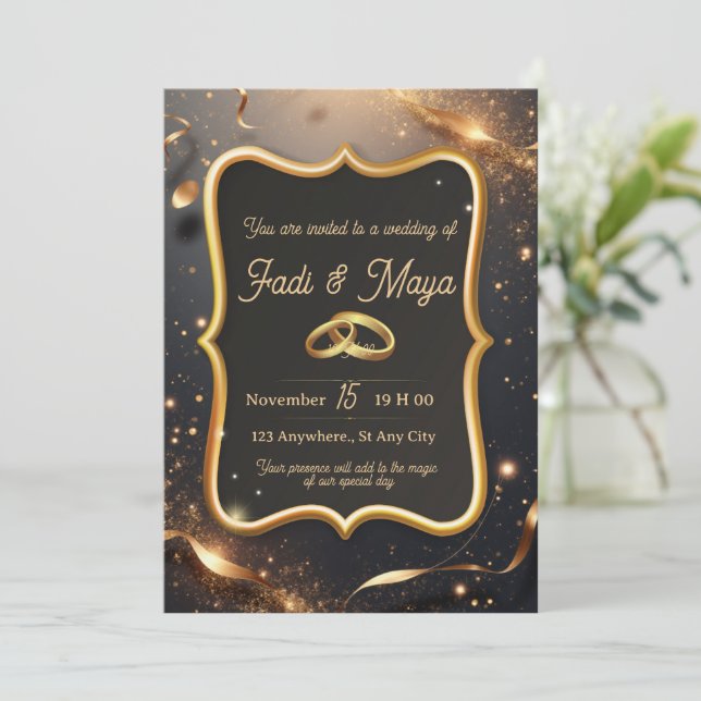 Wedding invitation card inbjudningar (Stående Fram)