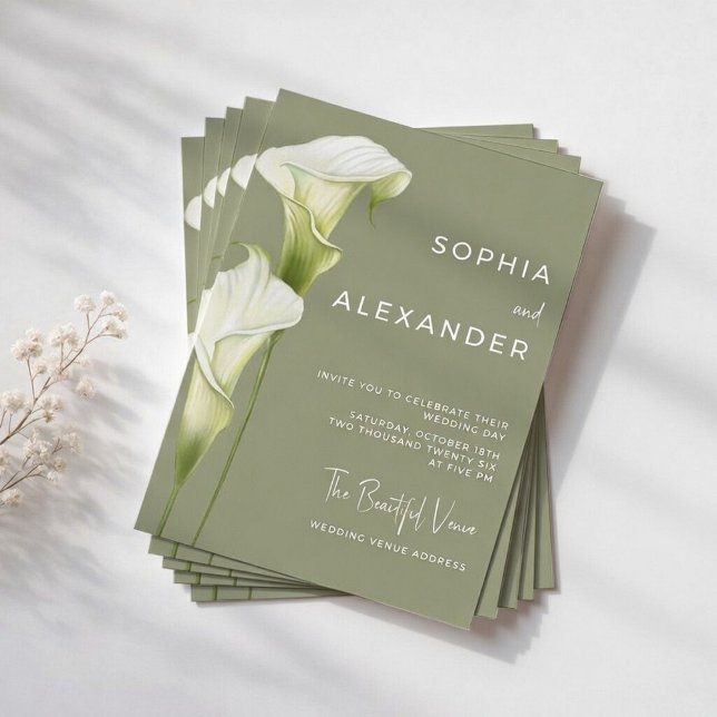 Wedding Invitation "Delicate Calla Lilies" Inbjudningar (Skapare uppladdad)