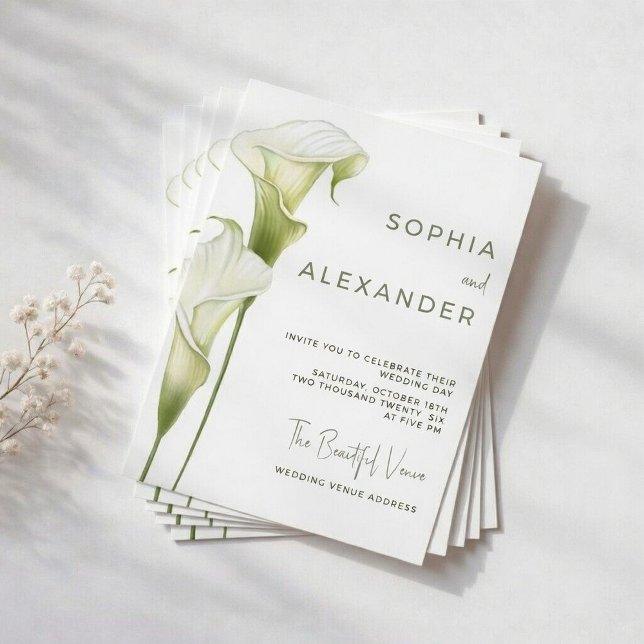 Wedding Invitation "Delicate Calla Lilies" Inbjudningar (Skapare uppladdad)