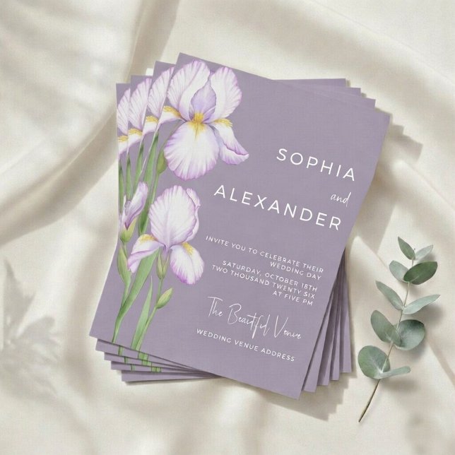 Wedding Invitation "Delicate Irises" Inbjudningar (Skapare uppladdad)