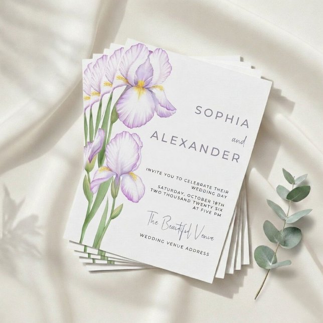 Wedding Invitation "Delicate Irises" Inbjudningar (Skapare uppladdad)