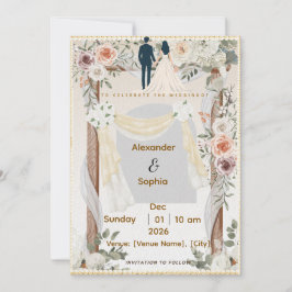 Wedding Invitation | Editable Modern Template Inbjudningar