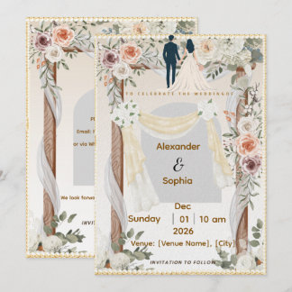 Wedding Invitation | Editable Modern Template Inbjudningar
