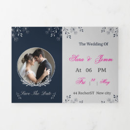 Wedding Invitation | Elegant Bride & Groom Illustr