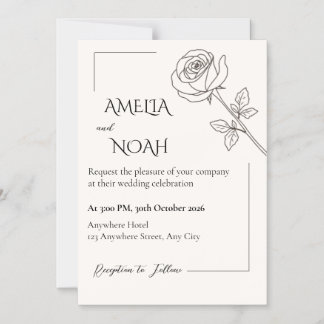 Wedding Invitation | Elegant Typographic Design Magnetisk Inbjudningskort