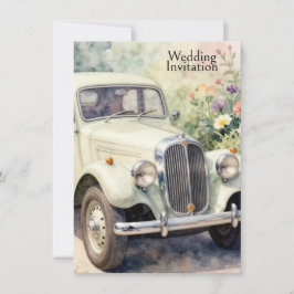 Wedding Invitation Elegant wedding car Inbjudningar