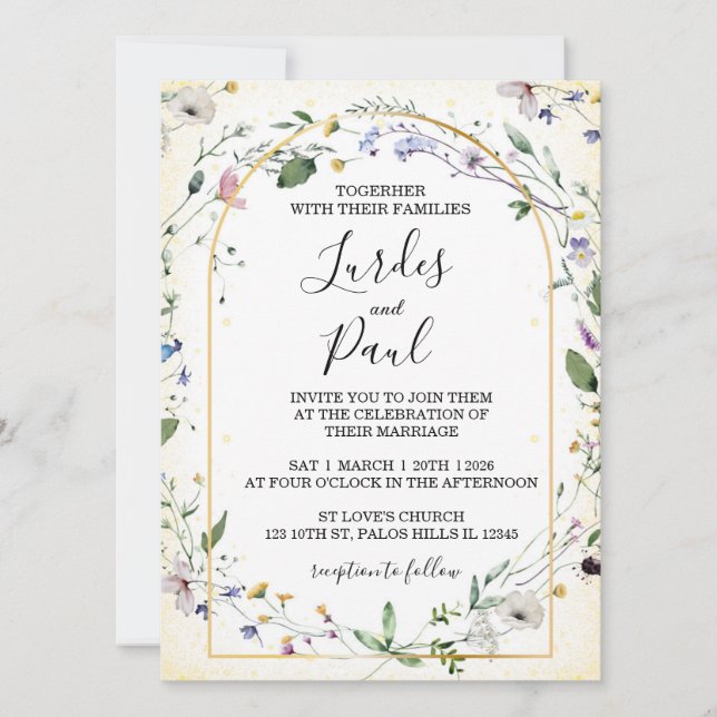  Wedding invitation Floral Arch Inbjudningar (Framsida)