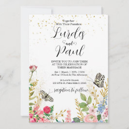  Wedding invitation Floral Butterfly Inbjudningar