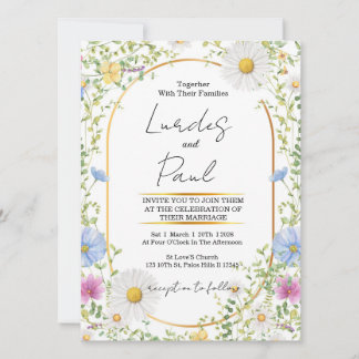  Wedding invitation Floral Daisy Inbjudningar