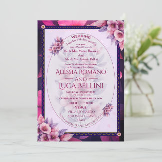 Wedding Invitation Floral Elegant Minimalist Inbjudningar