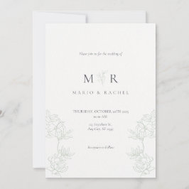 Wedding Invitation Floral Elegant Soft Design Inbjudningar