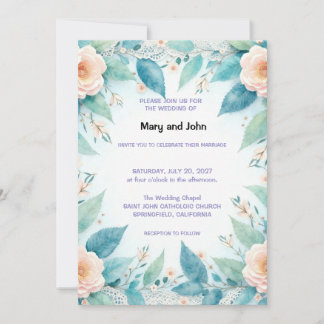 Wedding Invitation Floral Inbjudningar