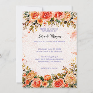 Wedding Invitation Floral Inbjudningar