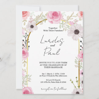  Wedding invitation Floral Pink Inbjudningar