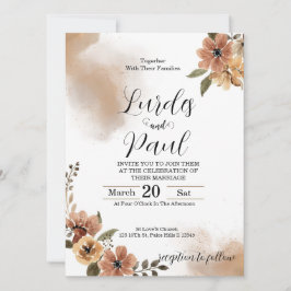  Wedding invitation Floral tons of brown Inbjudningar