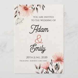 Wedding Invitation Flower Inbjudningar