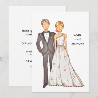 Wedding invitation, hand drawn illustration. inbjudningar