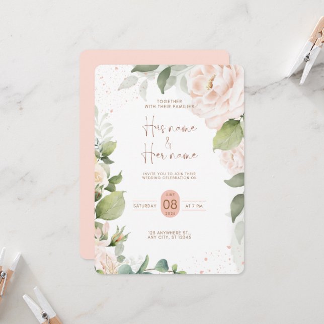 Wedding invitation inbjudningar (Fram/Back In Situ)