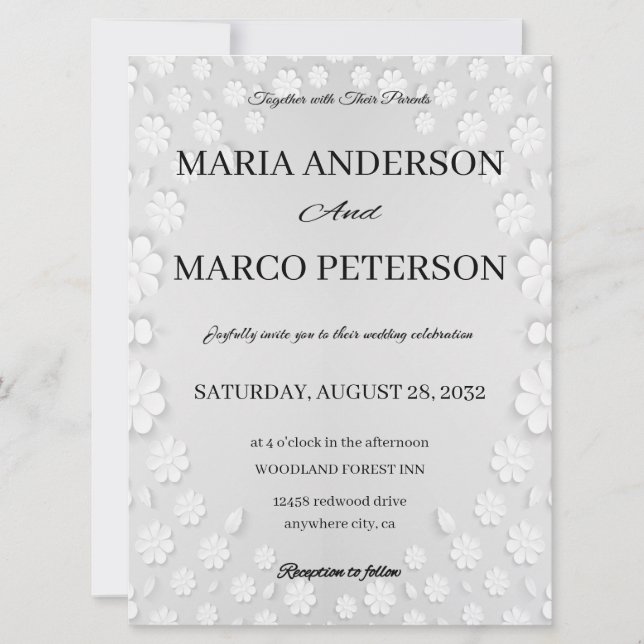 wedding Invitation Inbjudningar (Framsida)