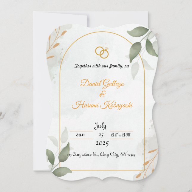 wedding invitation inbjudningar (Framsida)