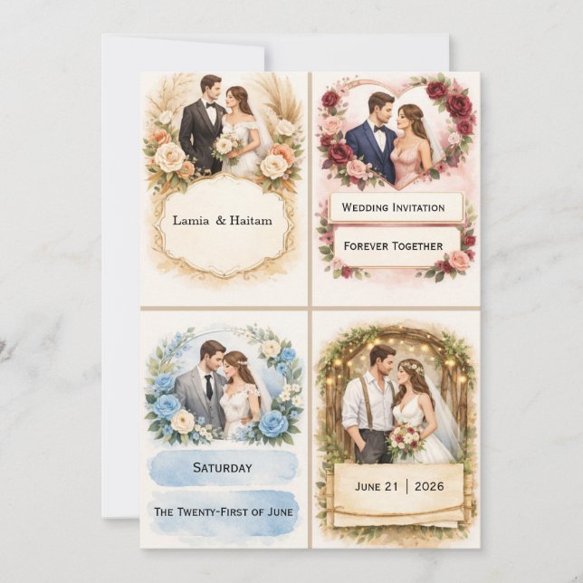 Wedding Invitation Inbjudningar (Framsida)