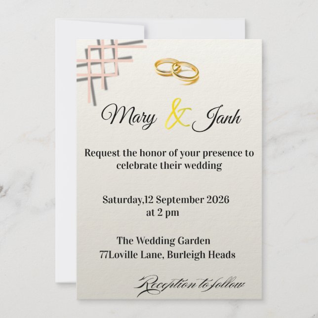 Wedding Invitation Inbjudningar (Framsida)