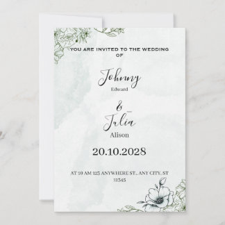 Wedding invitation julkort