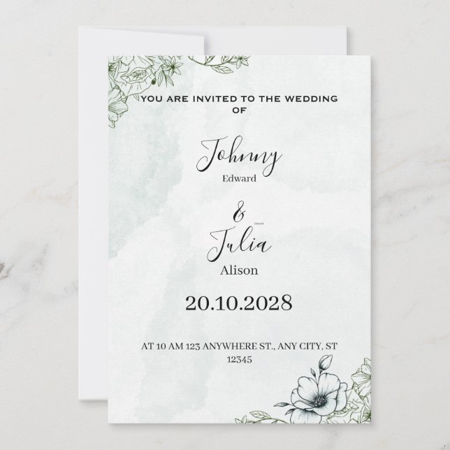 Wedding invitation julkort (Framsida)